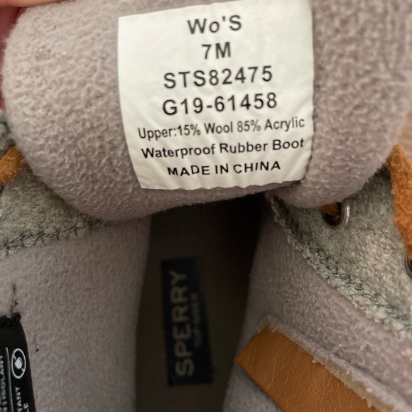 Sperry Top-Sider Women's Saltwater Emboss Wool Boot, Size 7 - Dark Grey - Picture 4 of 6